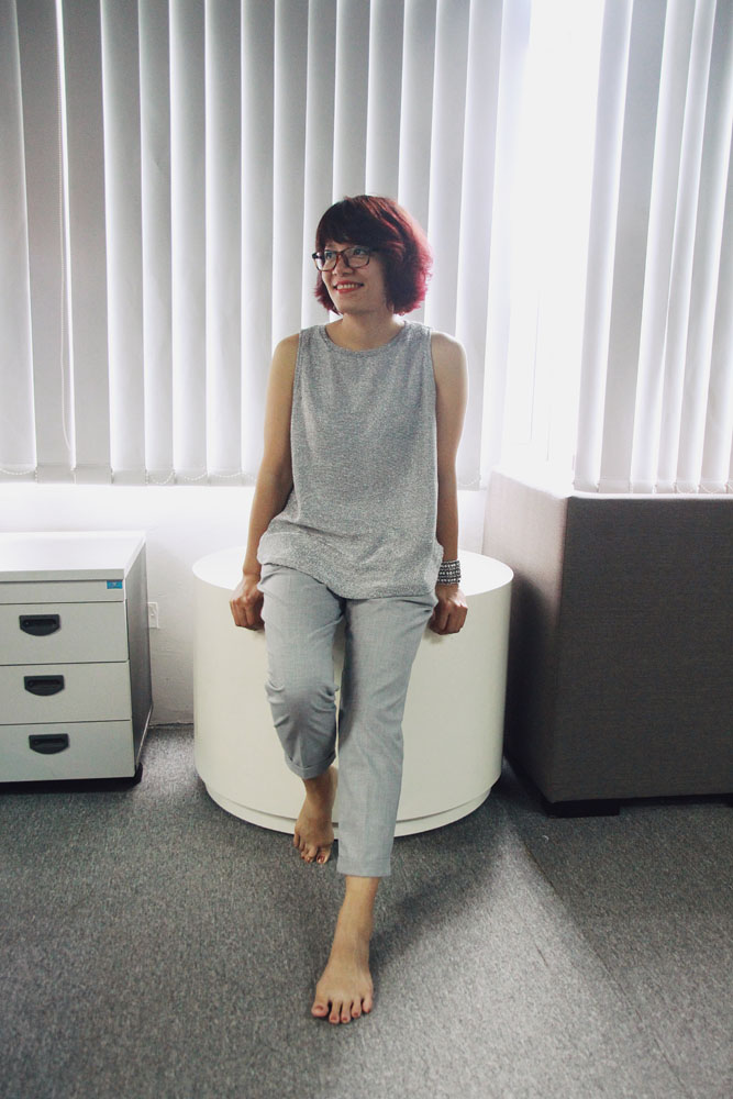 Chị Hà đầy phong cách.